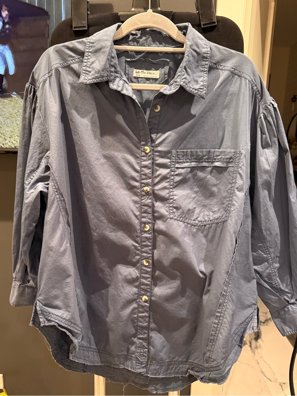 We The Free Women’s Washed Blue Button-Up Shirt
